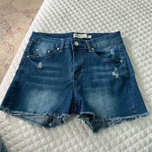 buzz jeans dark wash denim shorts
